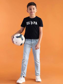 U.S. POLO ASSN. - Boys Blue Cotton Solid Jeans