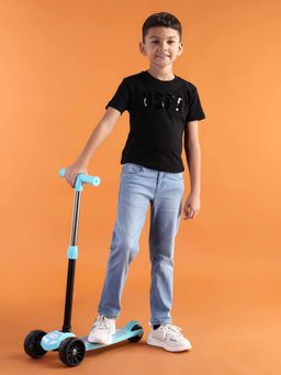 U.S. POLO ASSN. - Boys Blue Cotton Solid Jeans