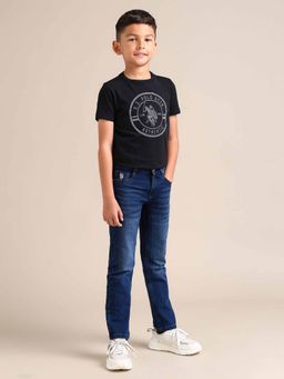 U.S. POLO ASSN. - Boys Blue Cotton Solid Jeans