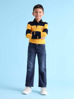 U.S. POLO ASSN. - Boys Blue Cotton Solid Jeans