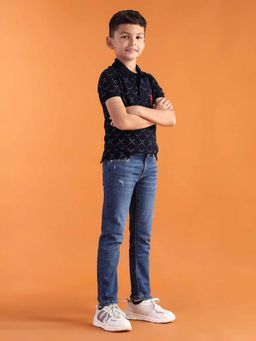 U.S. POLO ASSN. - Boys Blue Cotton Solid Jeans