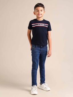 U.S. POLO ASSN. - Boys Blue Cotton Solid Jeans