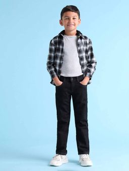 U.S. POLO ASSN. - Boys Black Cotton Solid Jeans