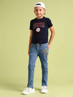 U.S. POLO ASSN. - Boys Blue Cotton Solid Jeans