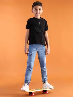 U.S. POLO ASSN. - Boys Blue Cotton Solid Jeans