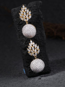 Adwitiya - Women Gold Plated CZ stone-Studded Drop earring