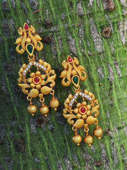 Adwitiya - Women 24CT Gold-Plated Handcrafted Earrings