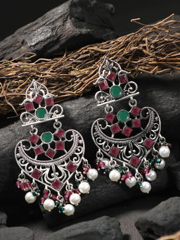 Adwitiya - Women Silver-Plated Classic Drop Earrings