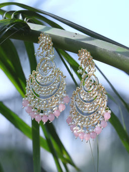 Adwitiya - Gold-Plated Kundan-Studed Pearl-Tessel Drop Earrings