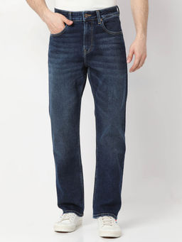 Spykar - Mens Navy Blue Chico Comfort Fit Mid Rise Cotton Jeans