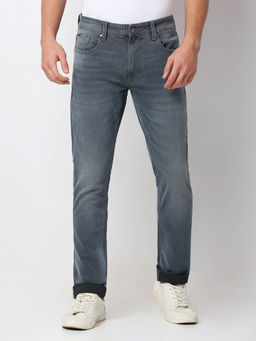 Spykar - Mens Grey Rover Regular Fit Mid Rise Cotton Jeans
