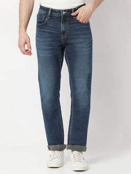 Spykar - Mens Blue Rover Regular Fit Mid Rise Cotton Jeans