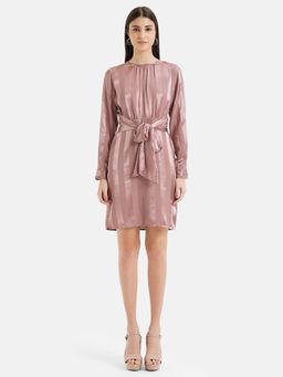 Kazo - Round Neck Striped Mini Dress