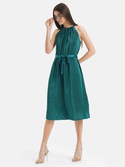 Kazo - Halter Neck Ribbed Midi Dress (Set of 2)