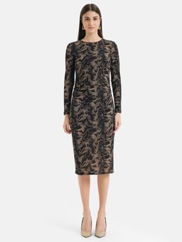 Kazo - Printed Ruched Midi Dress