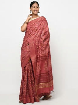Fabindia - Silk Tussar Block Print Sari