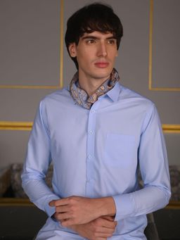 Odette - Blue Printed Satin Scarfs