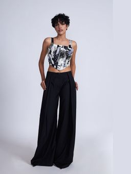 Advait - Black Sumi Embroidered Corset Top