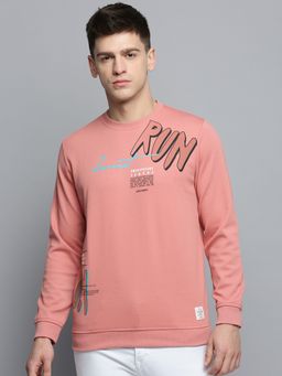 SHOWOFF - Mens Round Neck Printed Coral Pullover Sweatshirt