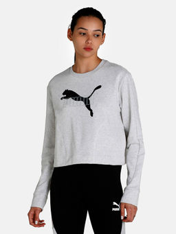 Puma - Nu-tility Crew Relaxed Fit Womens White Sweat Shirt