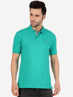 JadeBlue - Mens Emerald Turquoise Green Stylish Polo T-Shirt