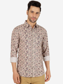 JadeBlue - Mens Floral Print Pink Slim Fit Casual Shirt