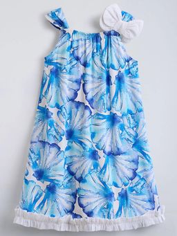 Hopscotch - Floral Bow Applique Dress