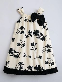Hopscotch - Floral Bow Applique Dress
