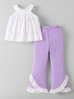 Hopscotch - Floral Applique Top With Pant