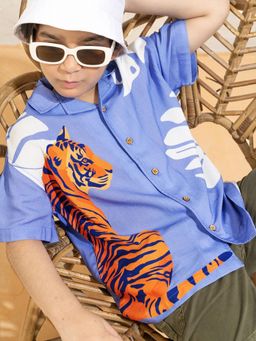 Hopscotch - Tropical Leaf Graphic Tiger Shirt