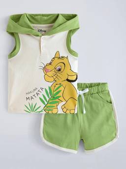Hopscotch - Simba Hooded Cotton T-Shirt With Shorts