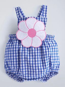 Hopscotch - Checkered Floral Applique Onesie