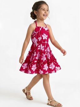 Hopscotch - Tie-up Floral Cotton Dress