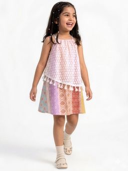 Hopscotch - Strappy Graphic A-Line Dress