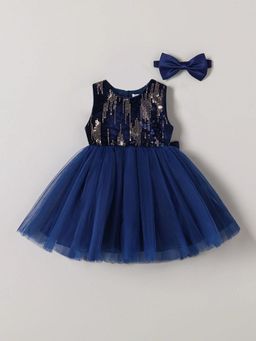 Hopscotch - Sequined Tulle Dress With Hairband