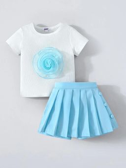 Hopscotch - Floral Applique Top With Shorts