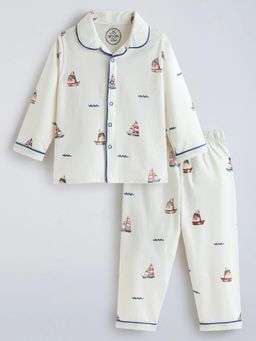 Hopscotch - Cotton All Over Print Shirt With Pyjama