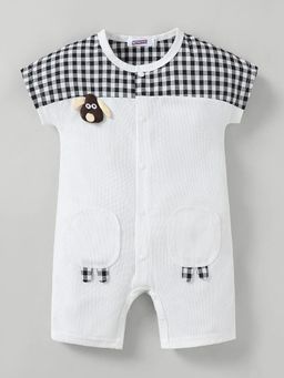 Hopscotch - Checkered Puppy Applique Romper