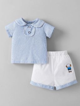 Hopscotch - Textured T-Shirt With Shorts
