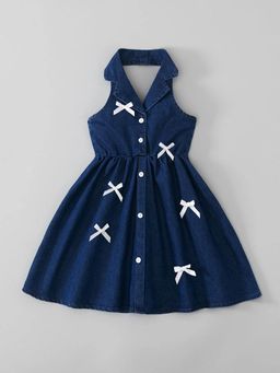 Hopscotch - Bow Denim Dress