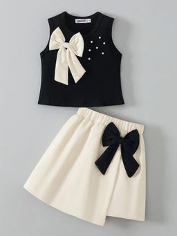 Hopscotch - Bow Applique Top With Skirt