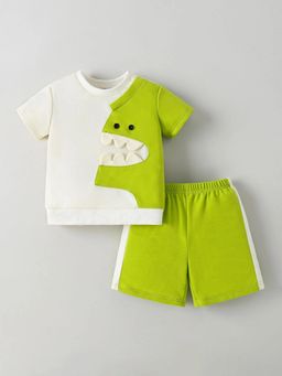 Hopscotch - Animal Applique T-Shirt With Shorts