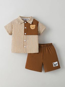 Hopscotch - Teddy Applique Shirt With Shorts