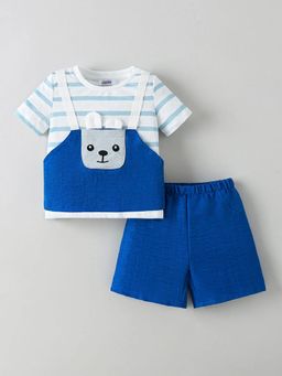 Hopscotch - Striped T-Shirt With Shorts