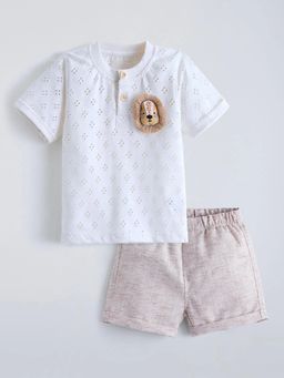 Hopscotch - Lion Applique T-Shirt With Shorts