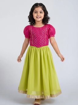 Hopscotch - Sequined Jacquard Lacing Lehenga Choli