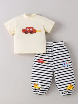Hopscotch - Vehicle Applique T-Shirt With Jogger