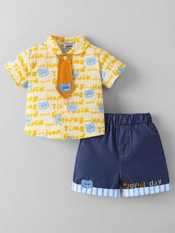 Hopscotch - Teddy Applique Shirt With Shorts