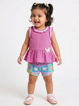 Hopscotch - Butterfly Applique Top With Shorts