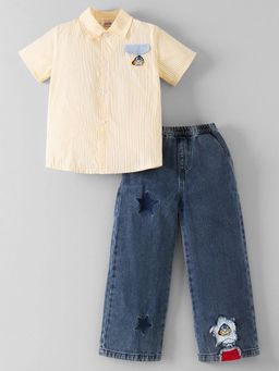 Hopscotch - Striped Shirt With Denim Jeans